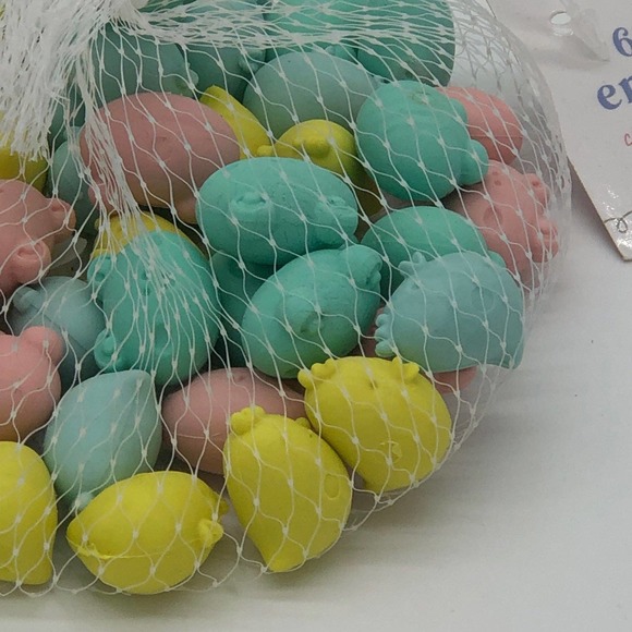 New Set of 60 Target Bullseye Pastel Erasers Chicks Frogs Easter Spring - Picture 3 of 3